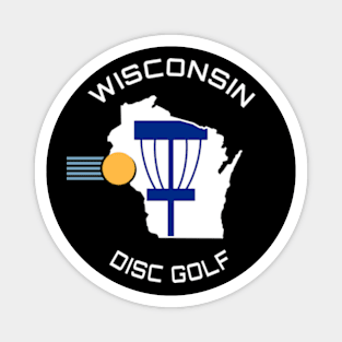 Wisconsin Disc Golf - State Shape Dark Magnet